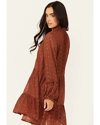 Molly Bracken Women's Long Sleeve Peasant Mini Dress