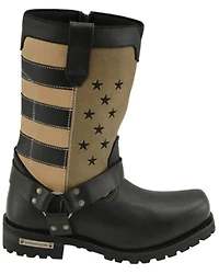 Milwaukee Leather Men's Stars And Stripes Motorcycle Harness Boots - Square Toe