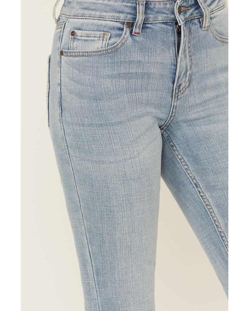 Idyllwind Women's Medium Wash Gypsy High Rise Split Hem Bootcut Stretch Denim Jeans