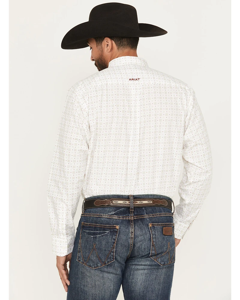 Ariat Men's Team King Geo Print Long Sleeve Button-Down Western Shirt