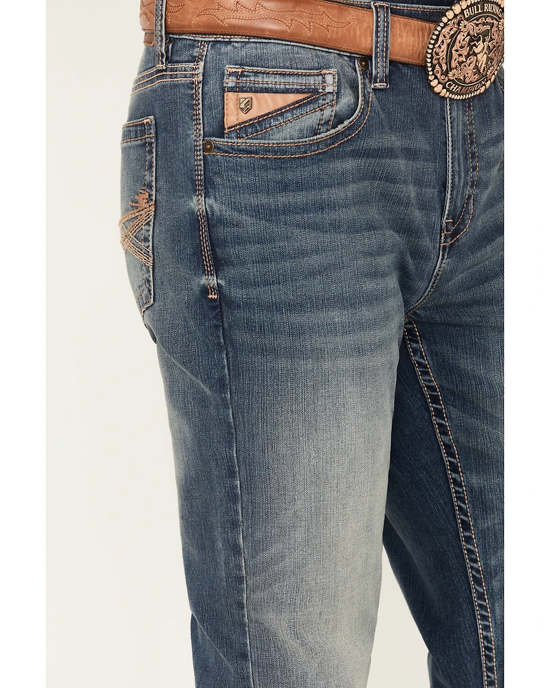 RANK 45® Men's Sidewinder Wash Ambush Slim Straight 4-Way Stretch Denim Performance Jeans - Tall