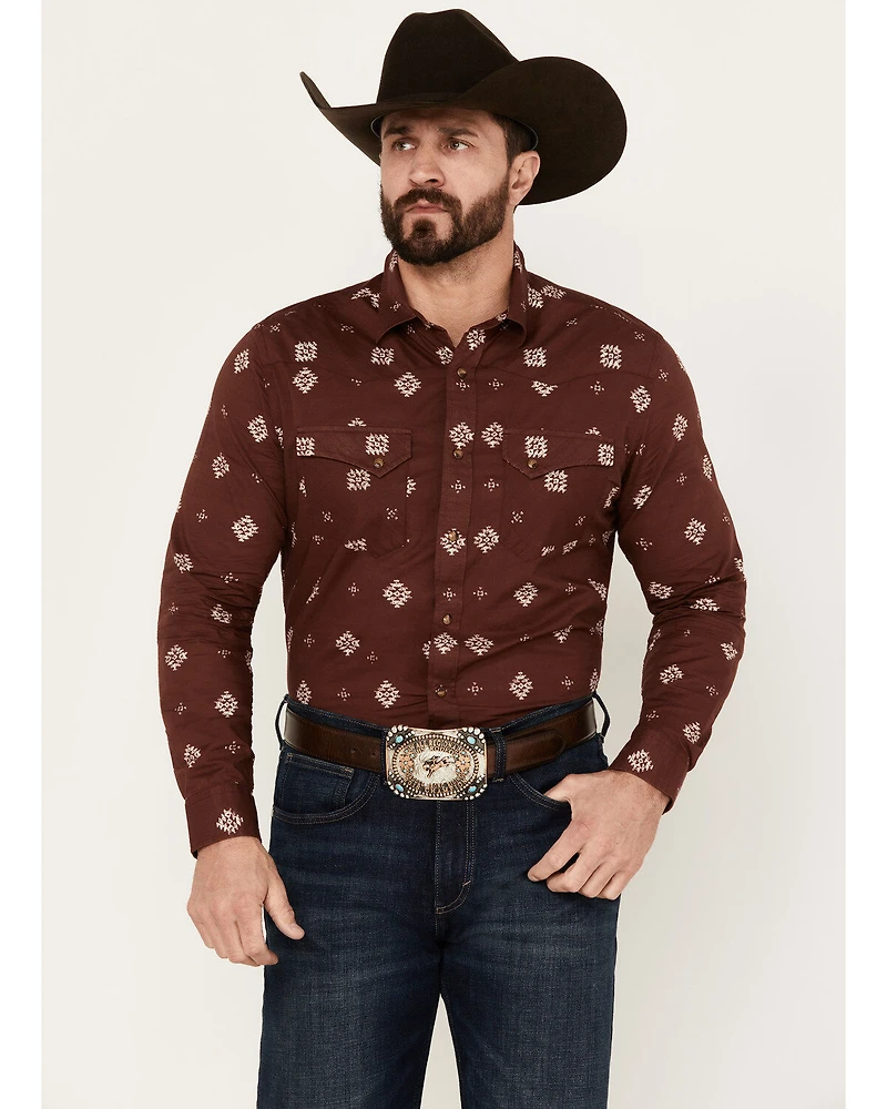 Pendleton Men's Laramie Diamond Print Long Sleeve Western Snap Shirt