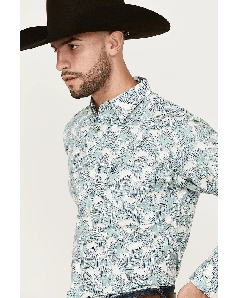 Ariat Men's Emanuel Palm Leaf Print Long Sleeve Button-Down Western Shirt
