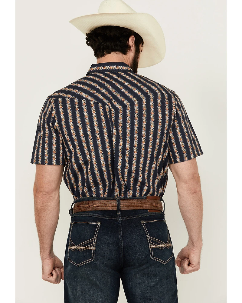 Gibson Men's Belmont Striped Short Sleeve Snap Western Shirt
