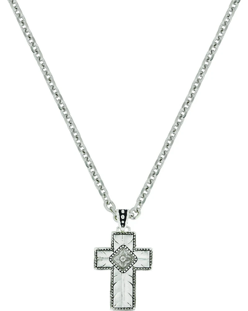 Montana Silversmiths Women's Banded Feathered Cross Necklace