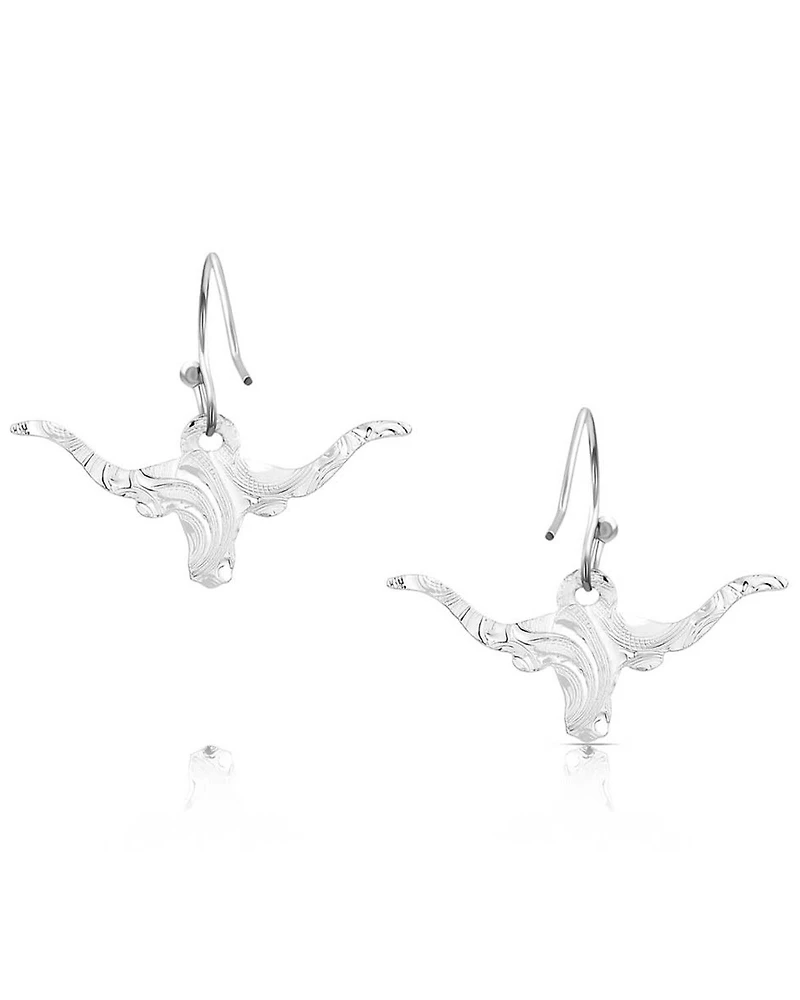 Montana Silversmiths Women's Out West Longhorn Earrings