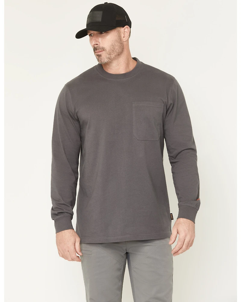 Hawx Men's Hawk Logo Long Sleeve Graphic Work T-Shirt