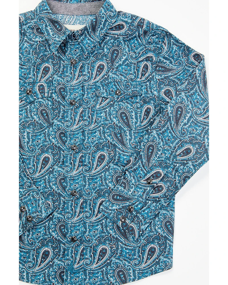 Cody James Toddler Boys' Lasso Paisley Print Long Sleeve Snap Western Shirt