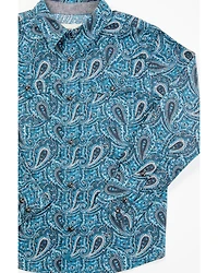Cody James Toddler Boys' Lasso Paisley Print Long Sleeve Snap Western Shirt