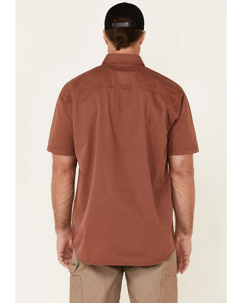 Ariat Men's Henna Solid Rebar Washed Twill Short Sleeve Button Down Work Shirt