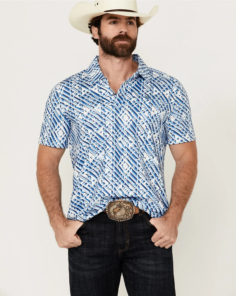 Panhandle Men's Southwestern Print Short Sleeve Performance Polo Shirt