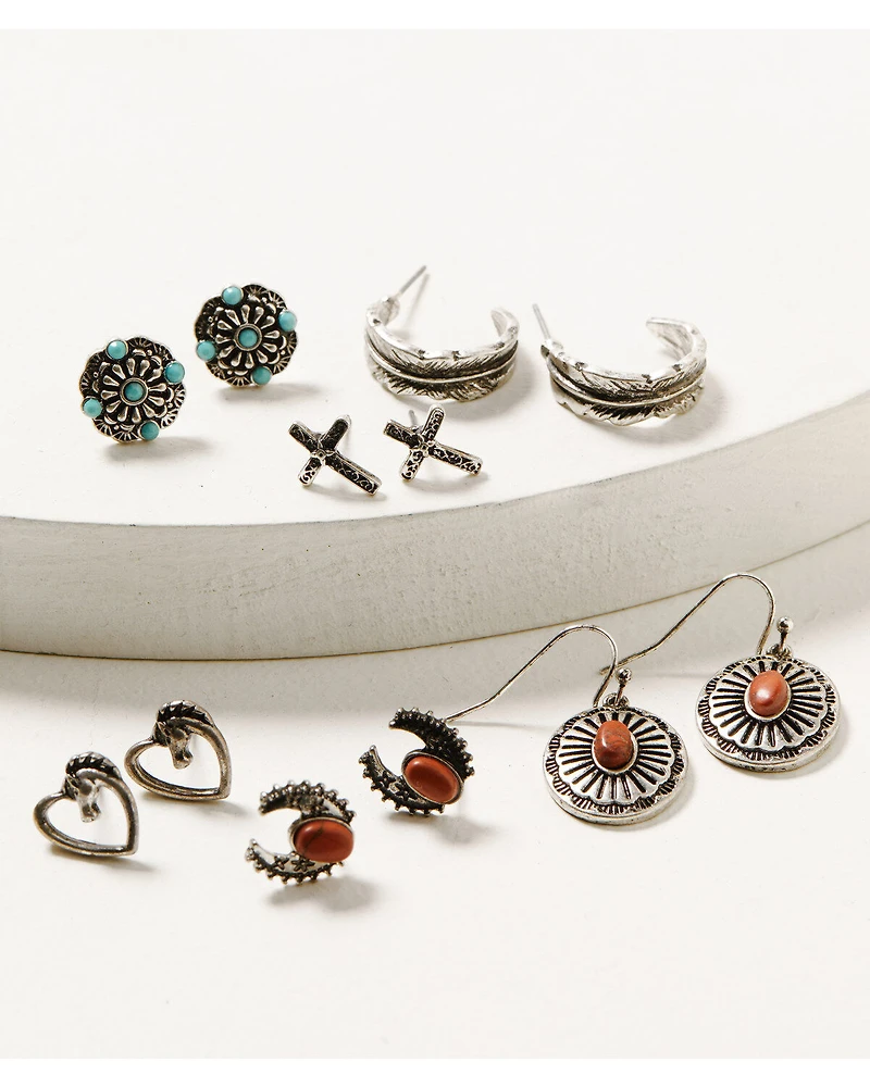 Shyanne Women's Canyon Sunset Crescent Earrings Set