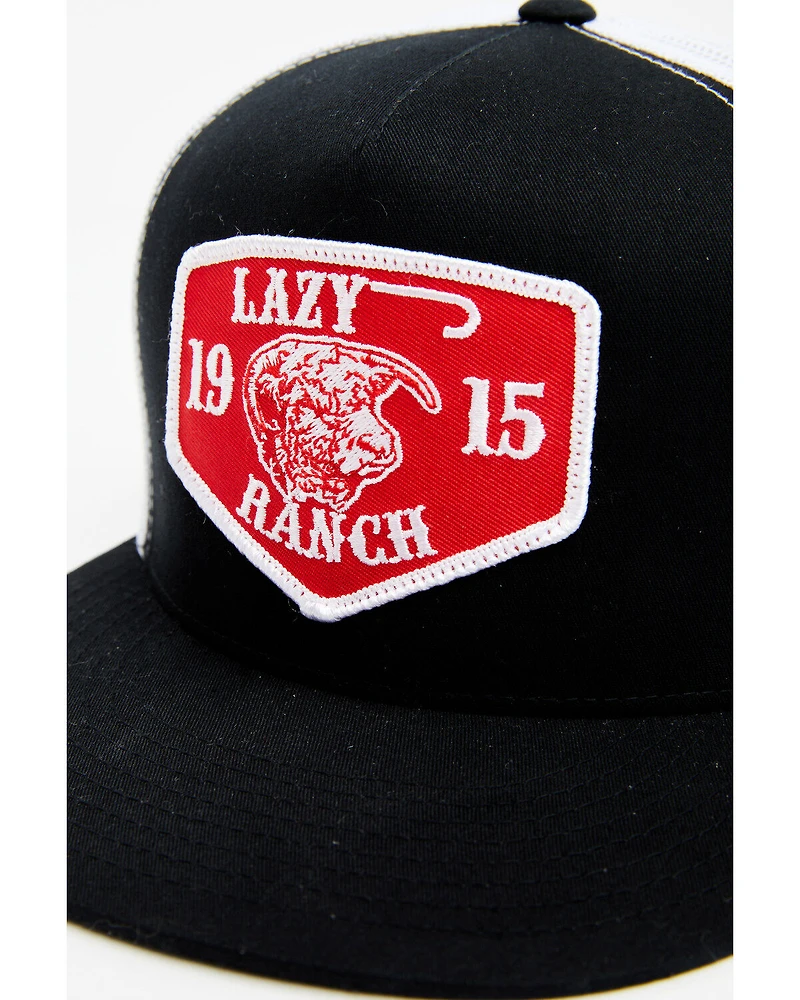 Lazy J Ranch Men's Red Ranch Logo Patch Mesh-Back Ball Cap