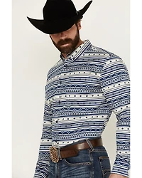 Cody James Men's Falcon Southwestern Striped Print Long Sleeve Button-Down Stretch Western Shirt