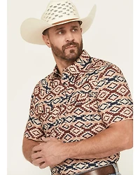 RANK 45® Men's Willow Creek Southwestern Print Short Sleeve Snap Performance Western Shirt