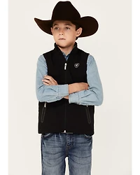 Ariat Boys' Solid Black New Team Softshell Zip-Front Vest