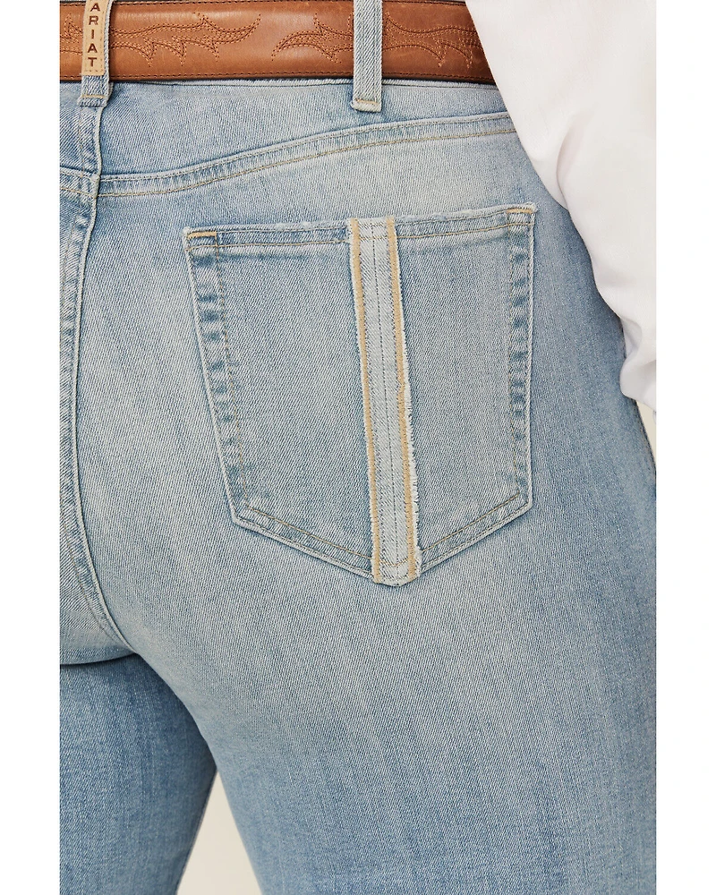Ariat Women's Nia Light Wash Perfect Rise Slim Trouser Stretch Denim Jeans - Plus