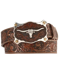 Justin Men's Floral Tooled Leather Belt