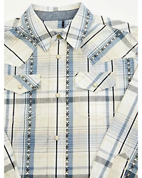 Cody James Toddler Boys' Western Wind Plaid Print Long Sleeve Snap Shirt