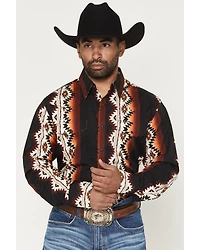 Wrangler Men's Checotah Southwestern Print Long Sleeve Snap Western Shirt