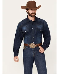 Cinch Men's Denim Long Sleeve Western Snap Shirt