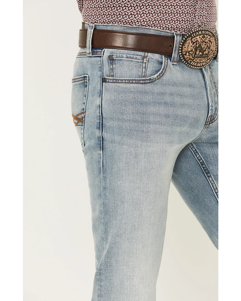 RANK 45® Men's Bunker Wash Trigger Slim Bootcut Stretch Denim Jeans