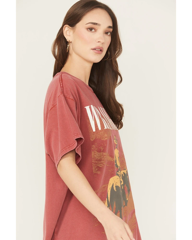 Wrangler Retro Women's Cowboy Logo Short Sleeve Oversized Graphic Tee
