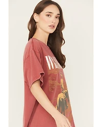 Wrangler Retro Women's Cowboy Logo Short Sleeve Oversized Graphic Tee