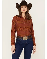 Ariat Women's Billie Jean Southwestern Print Long Sleeve Button-Down Western Shirt