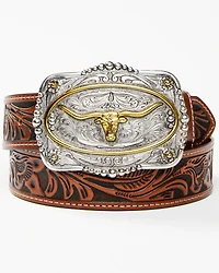 Cody James Men's Tooled Longhorn Buckle Belt