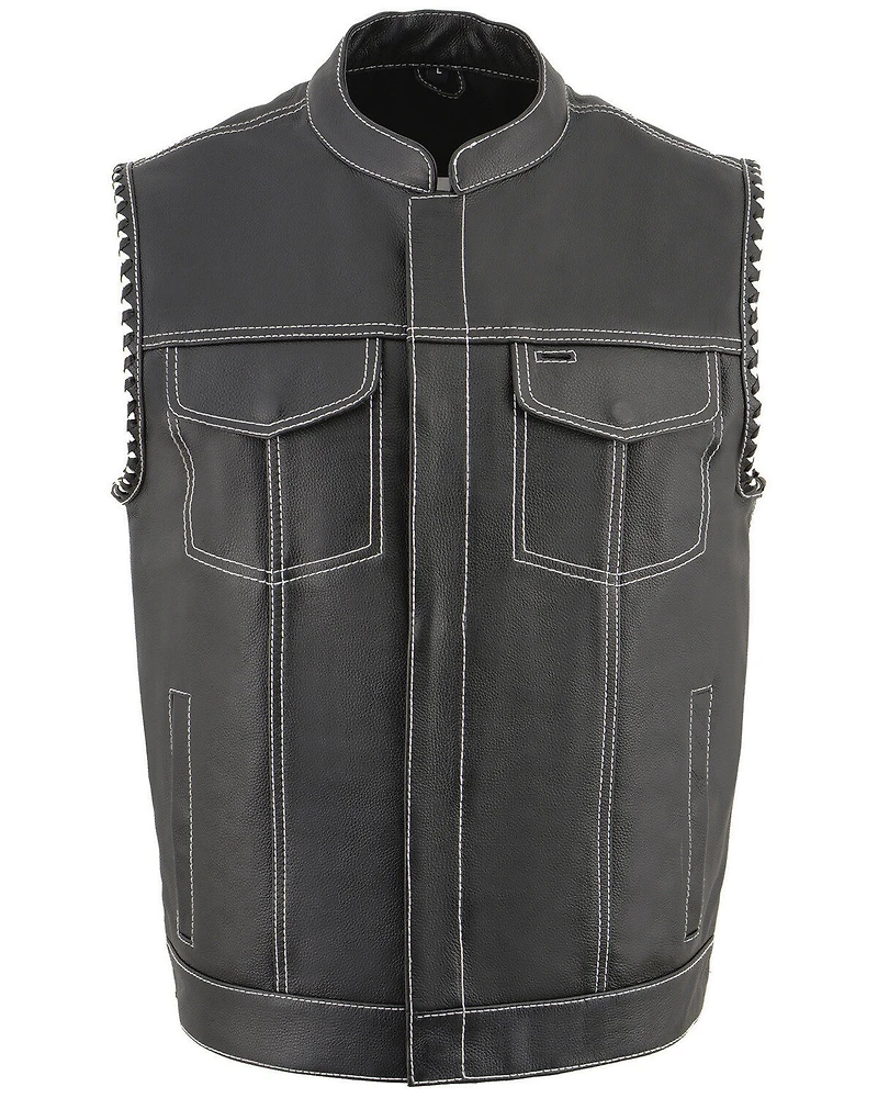 Milwaukee Leather Men's Old Glory Laced Arm Hole Concealed Carry Vest