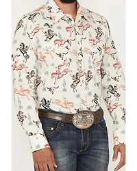 Rock & Roll Denim Men's Bronc Long Sleeve Snap Stretch Western Shirt