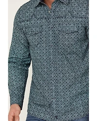 Moonshine Spirit Men's Old Fashioned Medallion Print Long Sleeve Pearl Snap Western Shirt