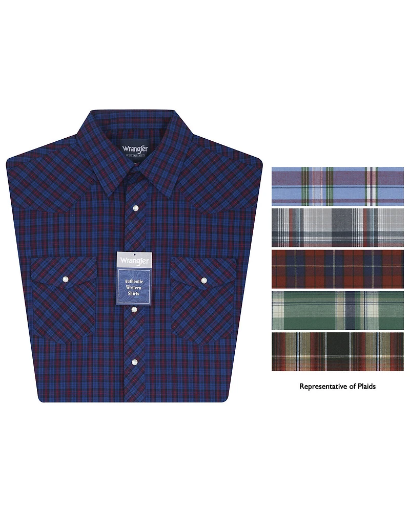 Wrangler Men's Assorted Plaid Short Sleeve Western Shirts