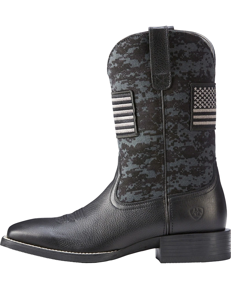 Ariat Men's Camo Sport Patriot Western Performance Boots - Broad Square Toe