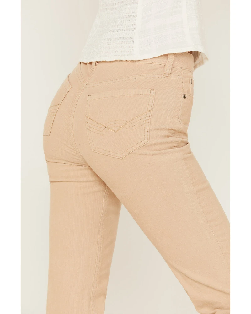 Idyllwind Women's High Risin' Irish Cream Wash Stretch Signature Back Pockets Corduroy Flare Jeans