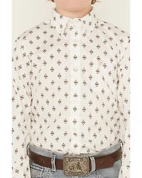 Ariat Boys' Classic Geo Print Long Sleeve Button-Down Western Shirt