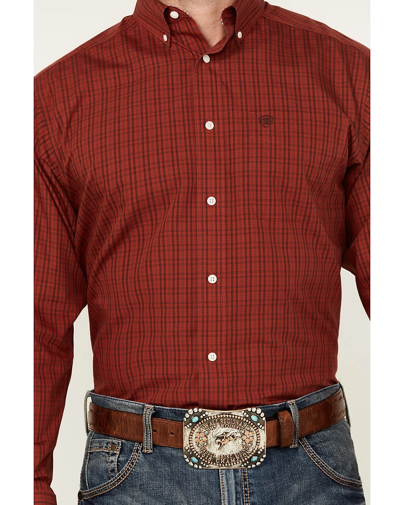Ariat Men's Ian Plaid Print Long Sleeve Button-Down Western Shirt