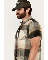 Brothers and Sons Men's Tooele Plaid Print Short Sleeve Button Down Western Shirt