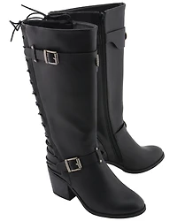 Milwaukee Leather Women's Back End Laced Riding Boots - Round Toe