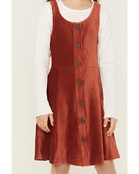 Trixxi Girls' Button-Down Long Sleeve Shirt Set Dress