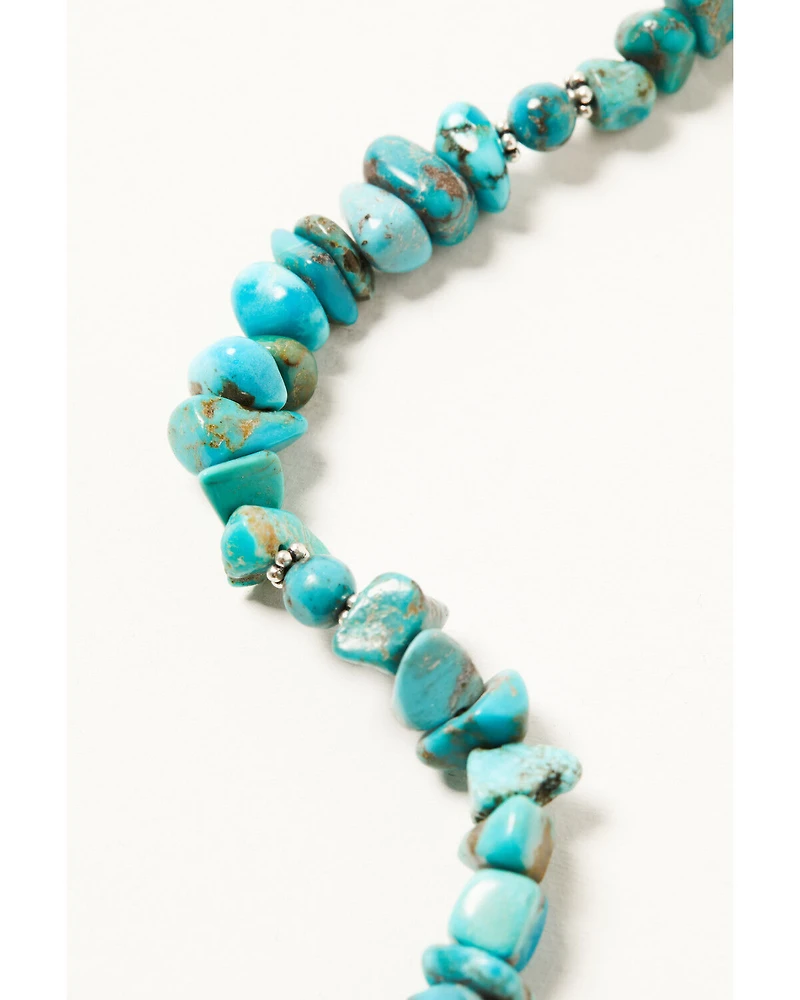 Paige Wallace Women's Heart Charm Mixed Turquoise Chip Bracelet