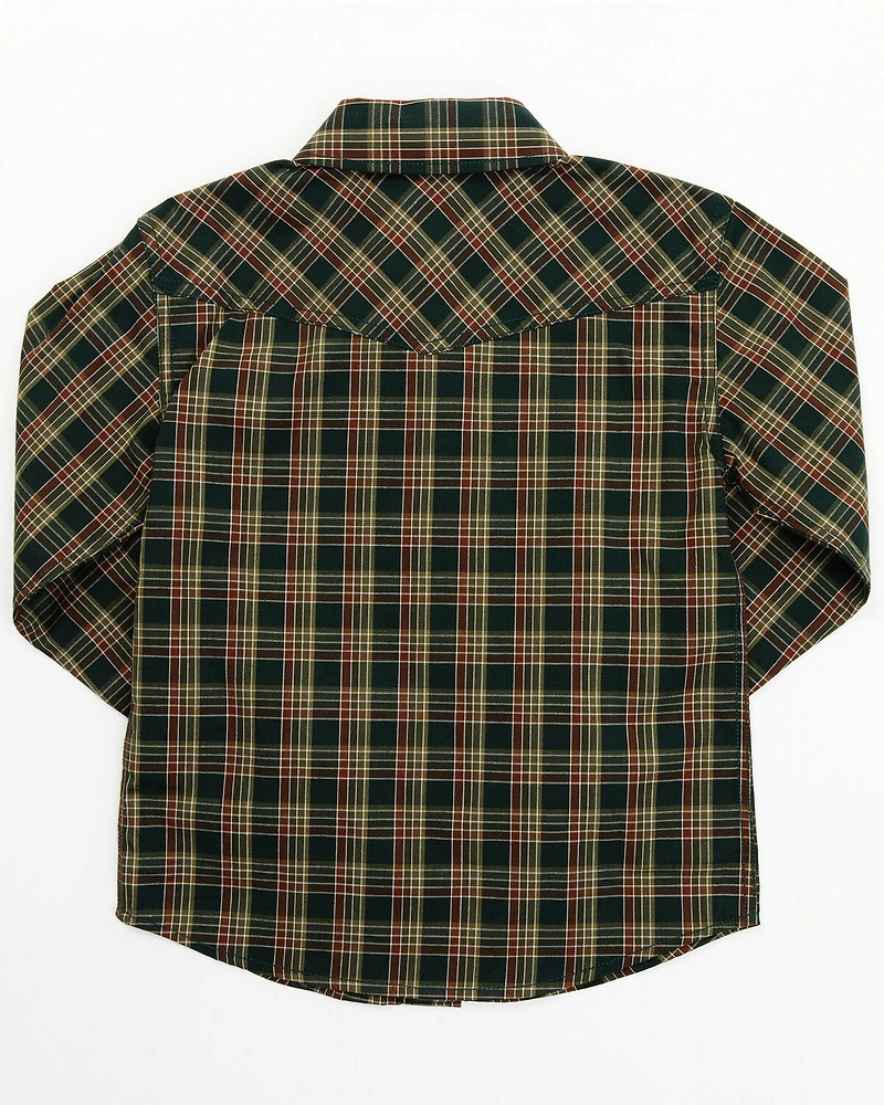 Cody James Toddler Boys' Douglas Fir Plaid Print Long Sleeve Snap Western Shirt