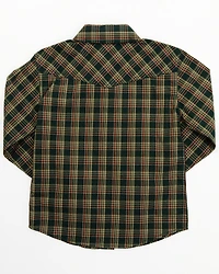 Cody James Toddler Boys' Douglas Fir Plaid Print Long Sleeve Snap Western Shirt