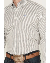 Cinch Men's Striped Print Long Sleeve Button-Down Western Shirt