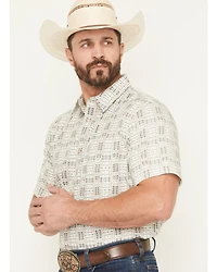Gibson Trading Co Men's Chicken Scratch Southwestern Print Short Sleeve Button-Down Western Shirt