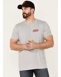 Moonshine Spirit Men's Gray Floral Snake Graphic Short Sleeve T-Shirt