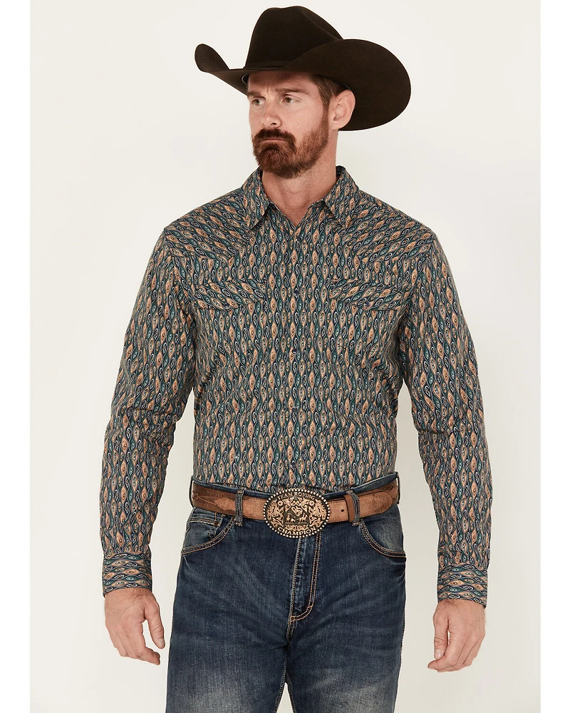 Gibson Trading Co Men's Remnant Paisley Print Long Sleeve Snap Western Shirt