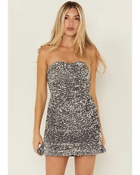 By Together Women's Sequins Strapless Mini Dress