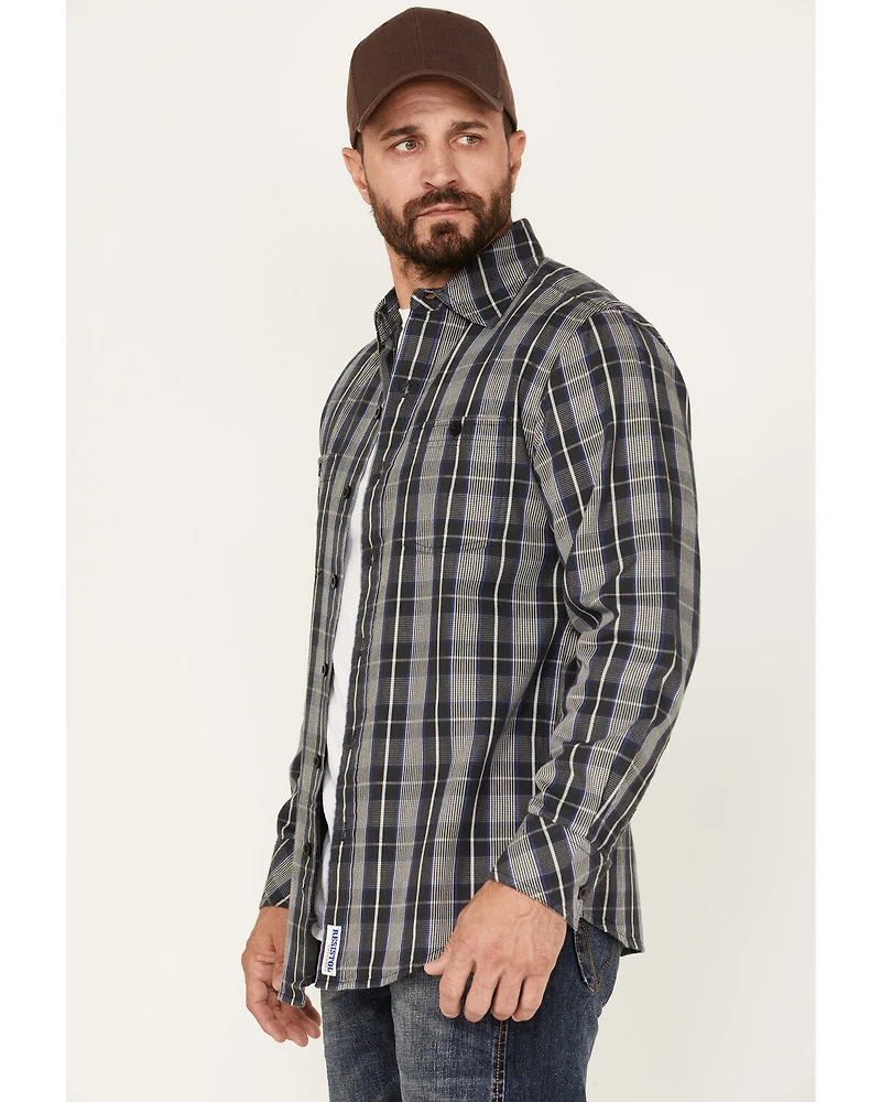 Resistol Men's Cooper Medium Plaid Long Sleeve Button Down Shirt